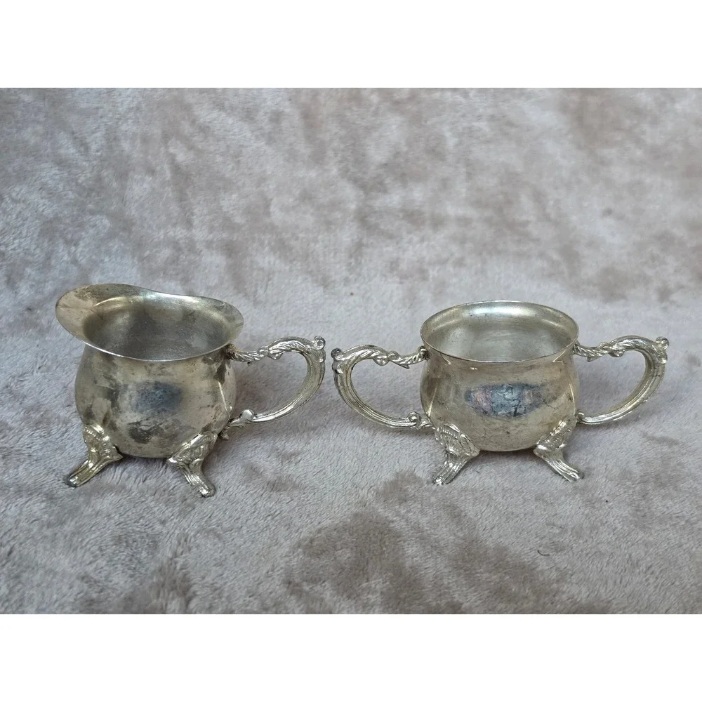International Silver Company Silverplated Footed Creamer and Sugar Bowl Set